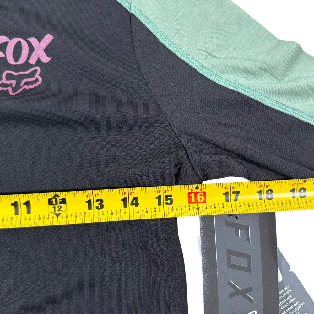 FOX Ranger Dri-Release 3/4 Sleeve Jersey Women's Small Black Green NEW‎ MTB Bike - Picture 7 of 9